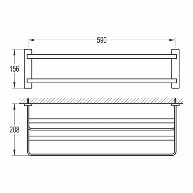 Flova Sofija Triple Bar Towel Shelf - 590mm