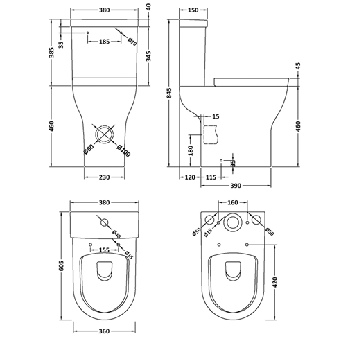 Harbour Acclaim Comfort Height Rimless Toilet & Soft Close Seat