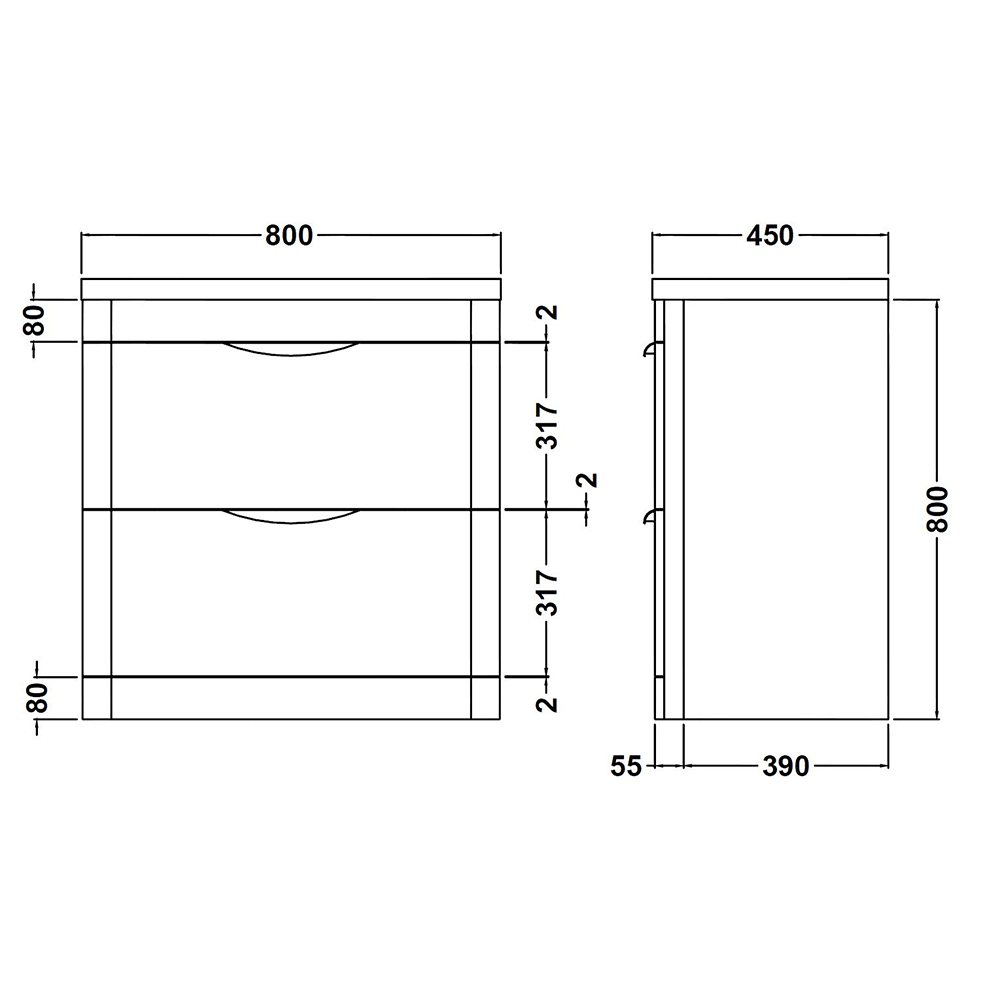 Harbour Grace 800mm Floor Standing Vanity Unit with Polymarble Basin