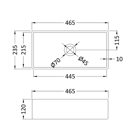 Harbour Rectangular Matt Finish Countertop Basin - 465 x 235mm | Tap ...