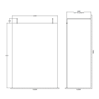 Harbour Alchemy 8mm Easy Clean Freestanding Walk In Panel & Two Support Arms