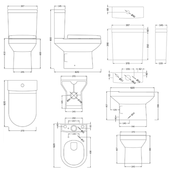 Karina Short Projection Close Coupled Toilet with Soft Close Seat
