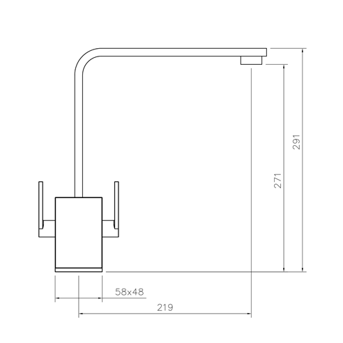 Rangemaster Quadrant Dual Lever Contemporary Monobloc Kitchen Sink Mixer Tap