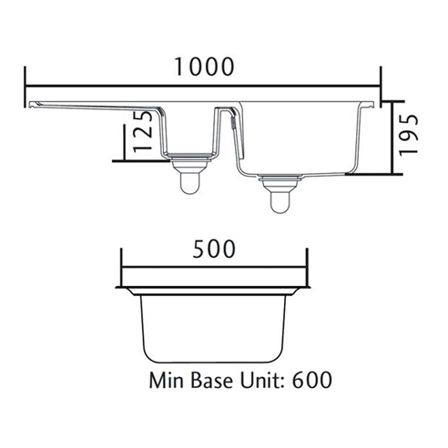 Rangemaster Rustic 1.5 Bowl White Ceramic Sink & Waste Kit with Reversible Drainer - 1000 x 500mm