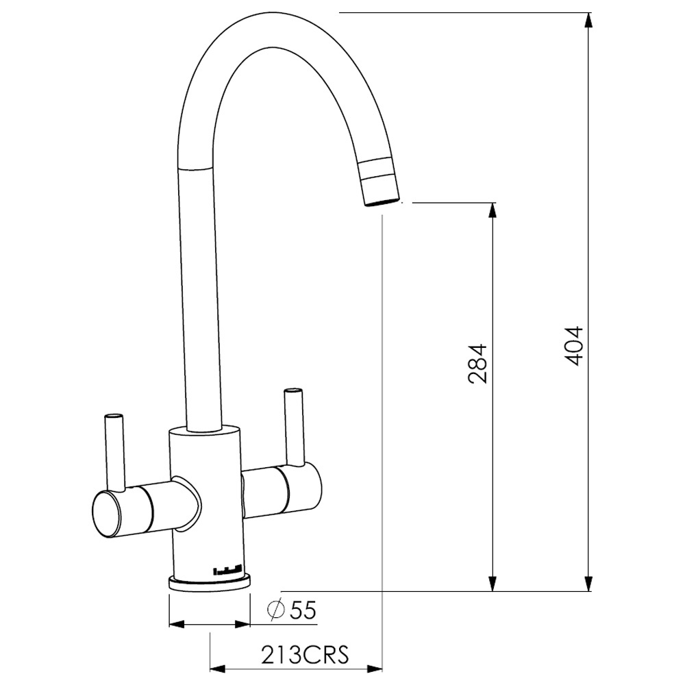 Reginox Genesis Twin Lever Kitchen Mixer Tap Chrome & Black Tap Warehouse