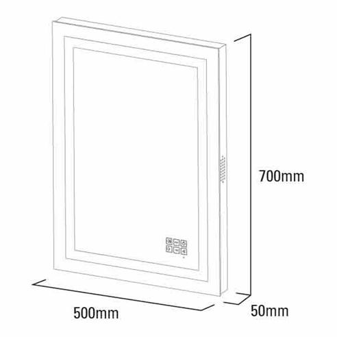 Roper Rhodes Encore Steam Free LED Illuminated Bluetooth Mirror with Stereo Speakers - 700 x 500mm