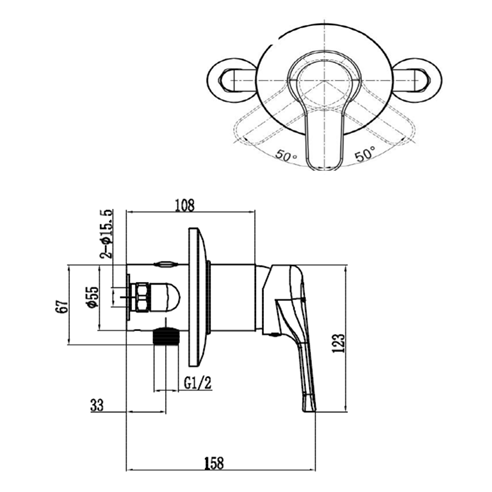 Sagittarius Genoa Adjustable Concealed or Exposed Thermostatic Shower Valve