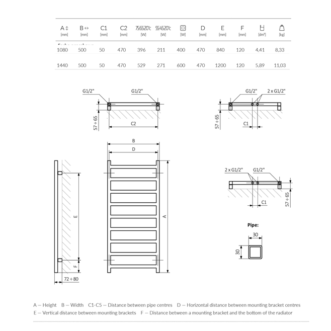 Terma Simple Flat Ladder Heated Towel Rail