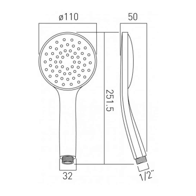 Vado Atmosphere Air Injection Single Function Shower Handset