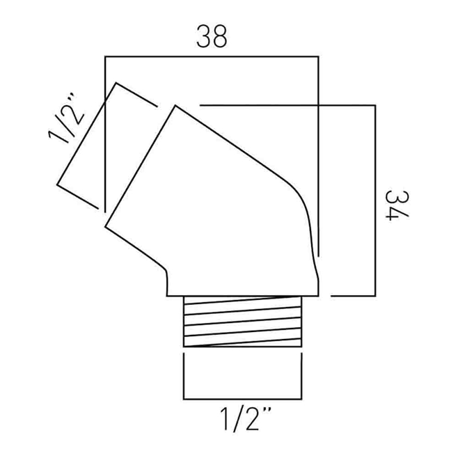 45 Degree Elbow for Deck Mounted Handsets