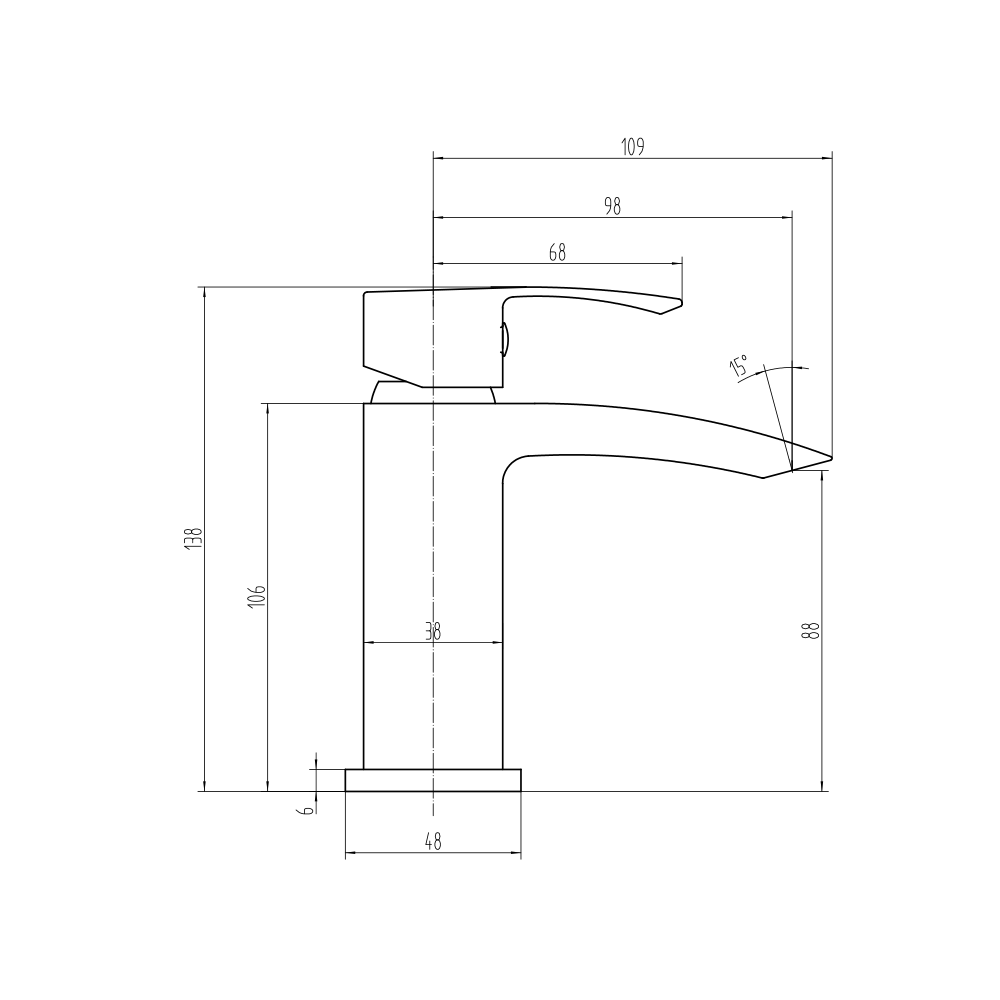 Vellamo City Matt Black Mini Cloakroom Basin Tap & Waste Tap Warehouse