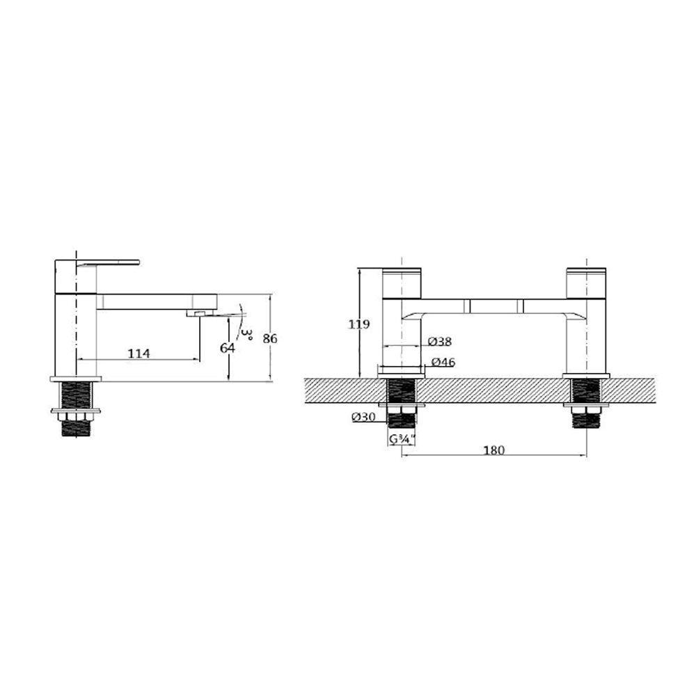 Vellamo Connect Bath Filler Tap Tap Warehouse