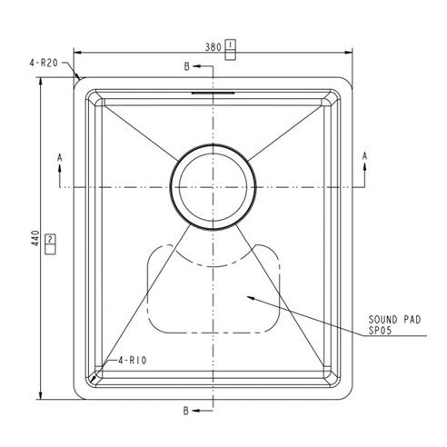 Vellamo Designer Compact Single Bowl Inset/Undermount Stainless Steel Kitchen sink & Waste Kit - 380 x 440mm