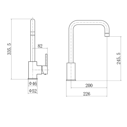 Vellamo Koro Single Lever Mono Kitchen Mixer - Gunmetal Grey