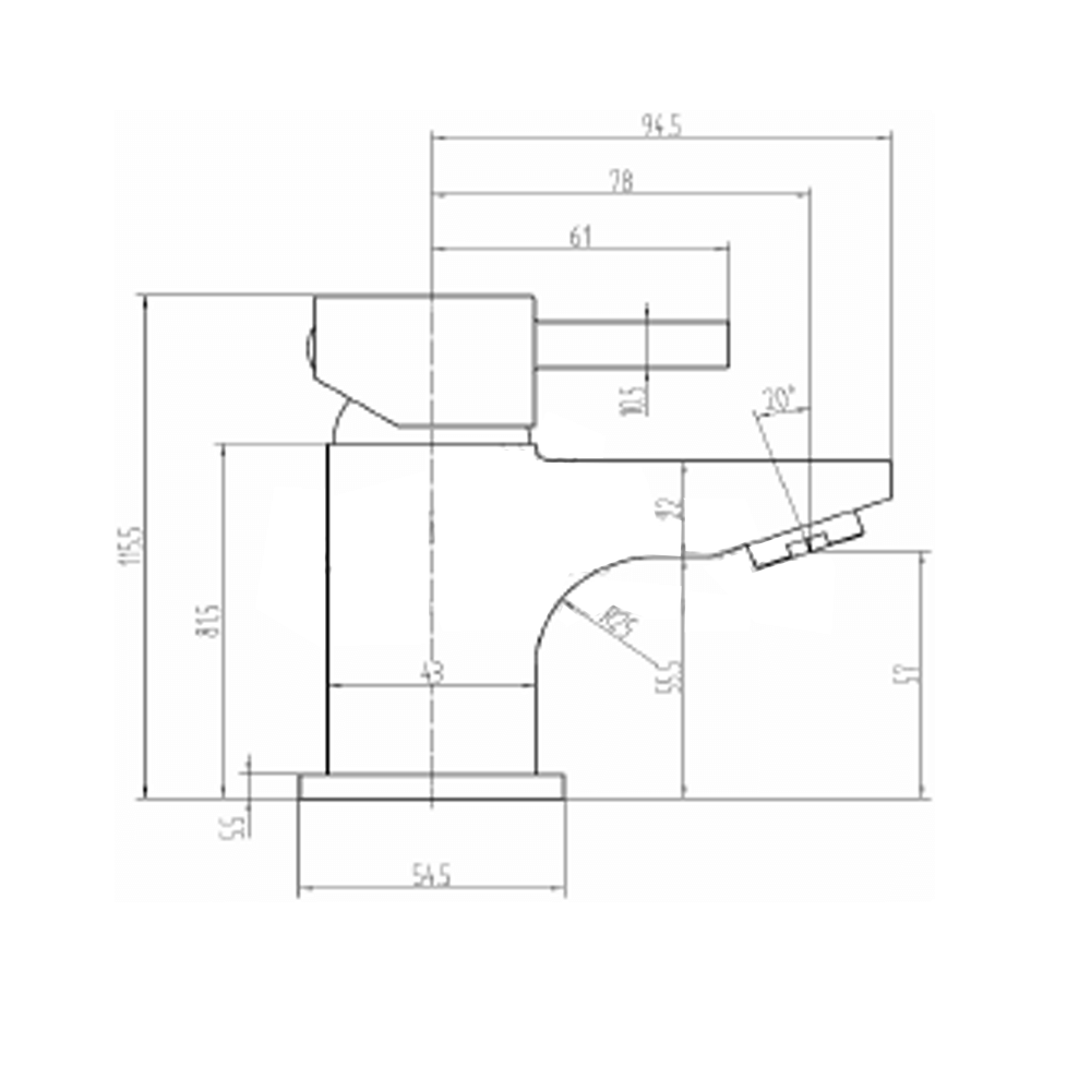 Vellamo Quadro Cloakroom Small Basin Mixer Tap & Waste Tap Warehouse