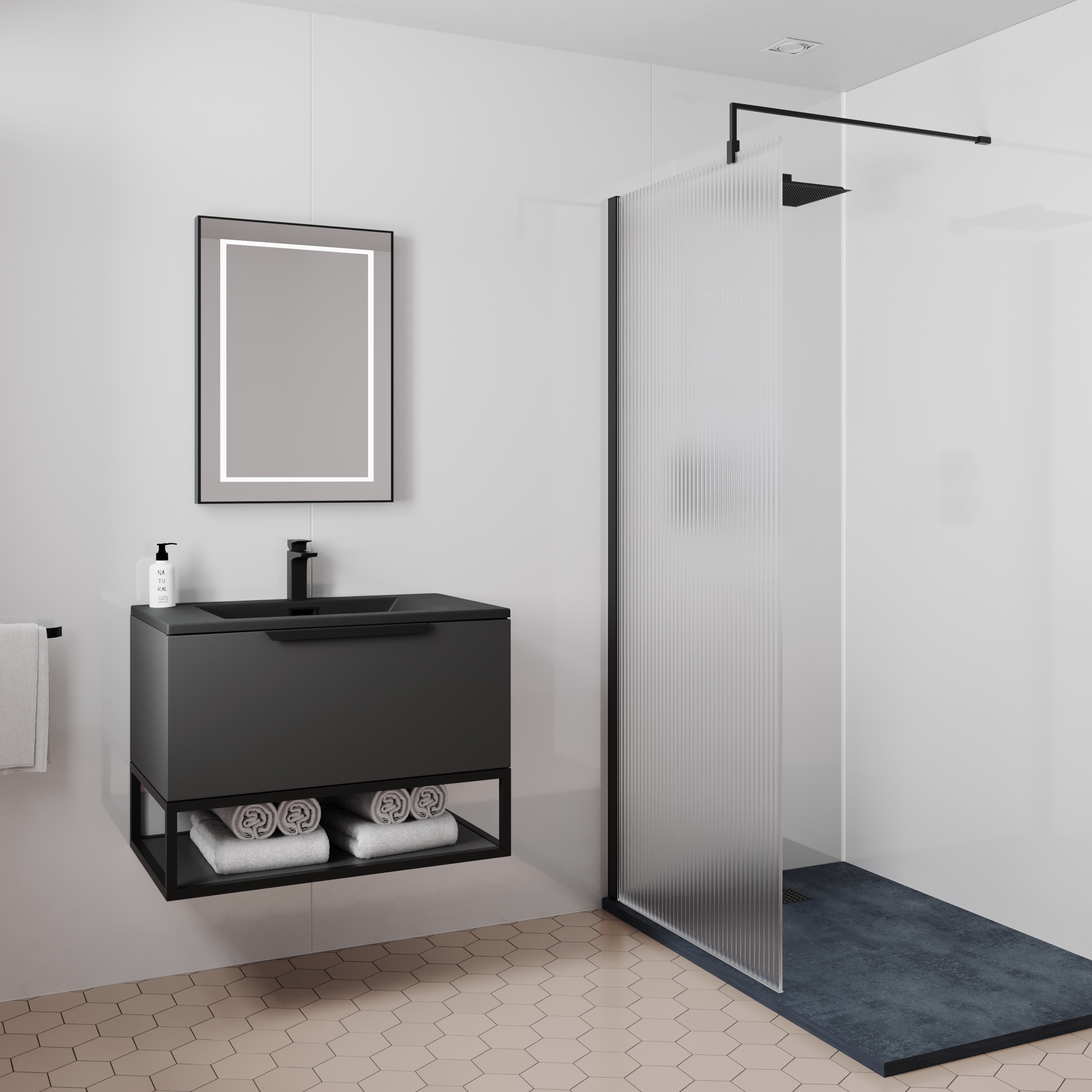 Drench Naturals Gloss White PVC Waterproof Bathroom Wall Panel - 1000 x ...