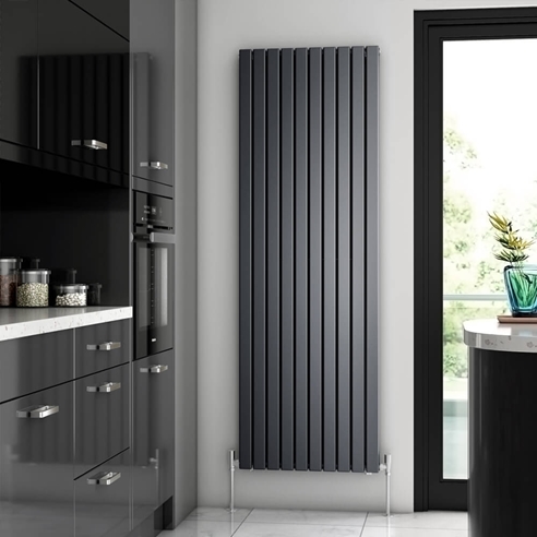 Brenton Flat Double Panel Vertical Radiator Anthracite 1800 x