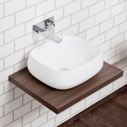 Countertop Basin And Walnut Floating Shelf Tap Warehouse
