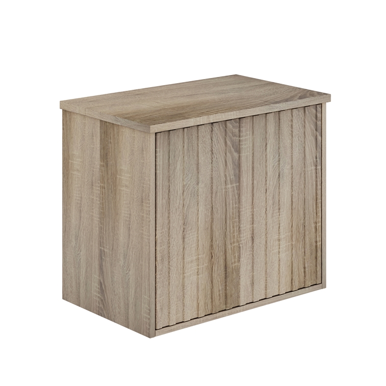 Billy 600mm Wall Hung Vanity Unit with Fluted Drawer Front & Countertop ...