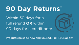 90 day returns. Within 30 days for a full refund or within 90 days for a credit note. Products must be new and unused. Terms and conditions apply.